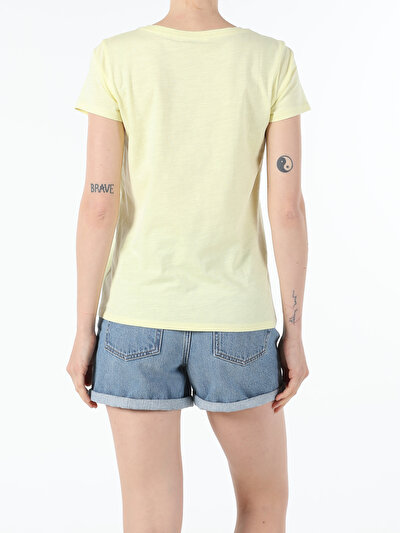 Image de T-shirt À Manches Courtes Jaune Regular Fit  Femme