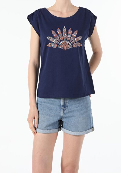 Image de T-shirt À Manches Courtes Marine Regular Fit Femme
