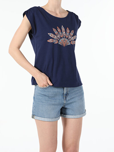 Image de T-shirt À Manches Courtes Marine Regular Fit Femme