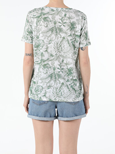 Image de T-shirt À Manches Courtes Vert Regular Fit  Femme