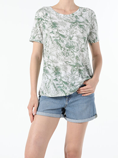 Image de T-shirt À Manches Courtes Vert Regular Fit  Femme