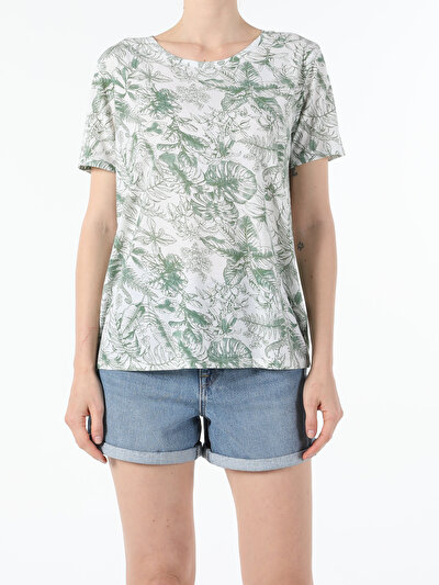 Image de T-shirt À Manches Courtes Vert Regular Fit  Femme