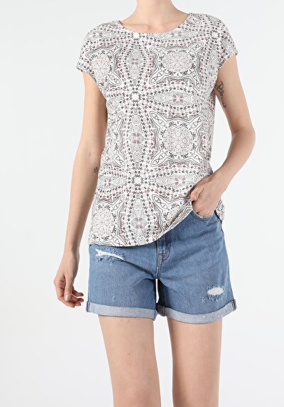 Image de T-shirt À Manches Courtes Multicolou Regular Fit  Femme