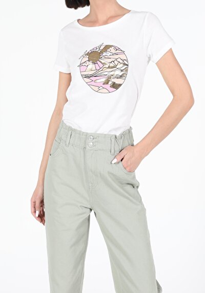 Image de T-shirt À Manches Courtes Blanc Regular Fit  Femme