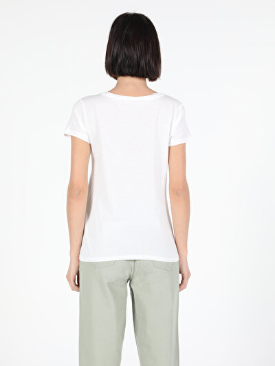 Image de T-shirt À Manches Courtes Blanc Regular Fit Femme