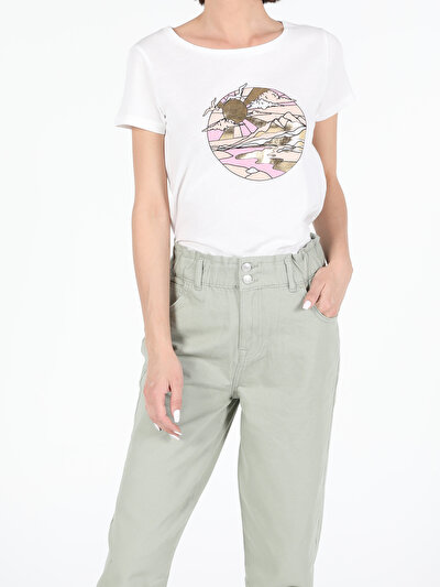 Image de T-shirt À Manches Courtes Blanc Regular Fit Femme