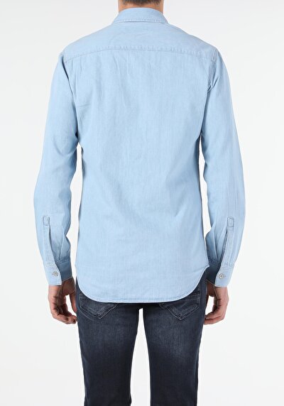 Image de Shırt À Manches Longues Denim Slim Fit Homme