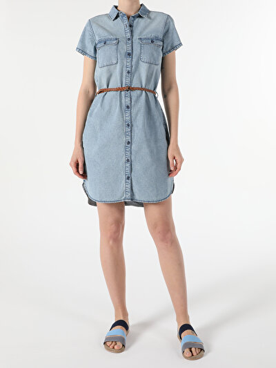 Afficher les détails de Robe Bleu Clair Regular Fit    Femme