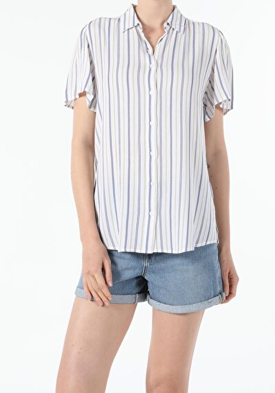 Image de Chemise À Manches Courtes Blanc Regular Fit Femme