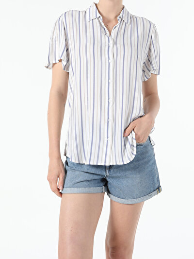 Image de Chemise À Manches Courtes Blanc  Regular Fit Femme