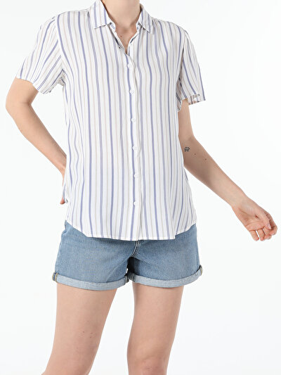 Image de Chemise À Manches Courtes Blanc  Regular Fit Femme