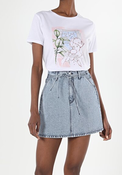 Image de T-shirt À Manches Courtes Blanc Regular Fit Femme