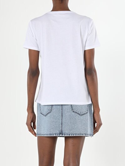 Image de T-shirt À Manches Courtes Blanc Regular Fit  Femme