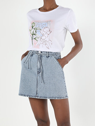 Image de T-shirt À Manches Courtes Blanc Regular Fit Femme