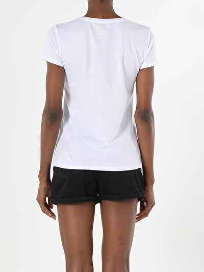 Image de T-shirt À Manches Courtes Blanc Regular Fit Femme