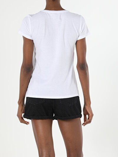 Image de T-shirt À Manches Courtes Blanc Regular Fit Femme