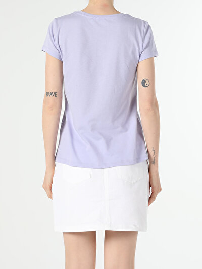 Image de T-shirt À Manches Courtes Violet Regular Fit Femme