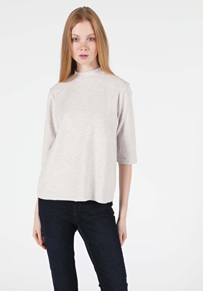 Image de T-shirt À Manches Longues Beige Regular Fit  Femme
