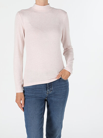 Image de T-shirt À Manches Longues Rose Slim Fit  Femme