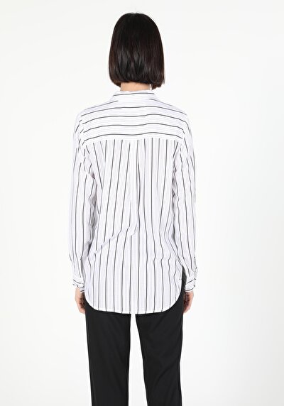 Image de Chemisier À Manches Longues Blanc Regular Fit Femme