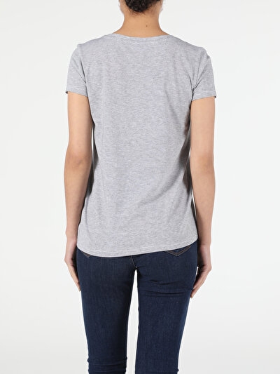 Image de T-shirt À Manches Courtes Gris Regular Fit  Femme