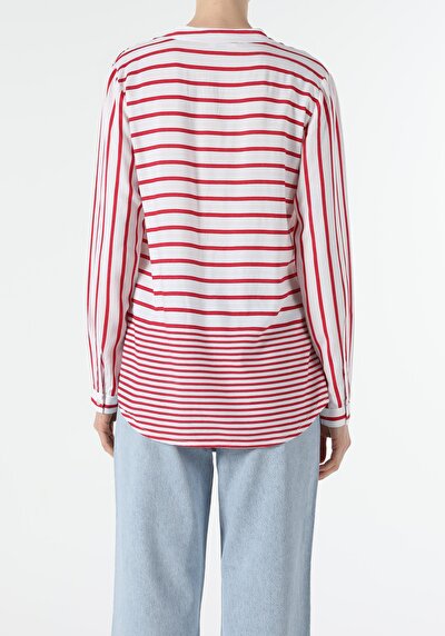Image de Chemisier À Manches Longues Rouge Regular Fit Femme