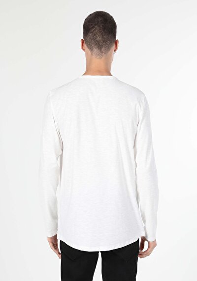 Image de T-shirt À Manches Longues Blanc Regular Fit  Homme