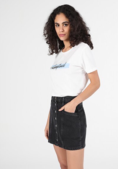 Image de T-shirt À Manches Courtes Blanc Regular Fit  Femme