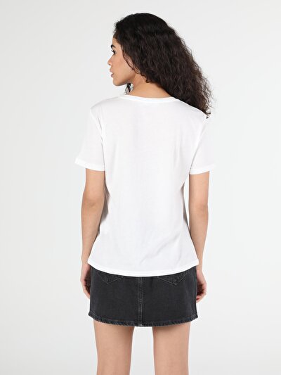 Image de T-shirt À Manches Courtes Blanc Regular Fit  Femme
