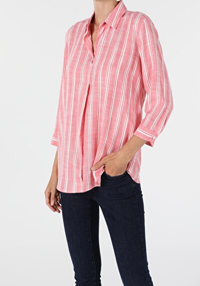 Image de Chemisier À Manches Longues Corail Regular Fit Femme