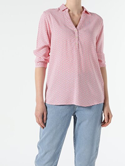 Image de Chemisier À Manches Longues Corail Slim Fit Femme