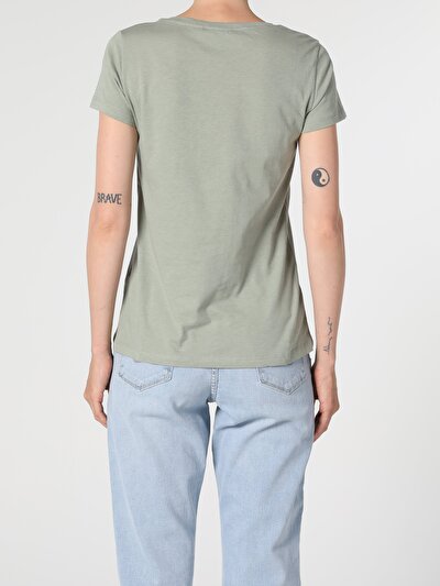 Image de T-shirt À Manches Courtes Vert Regular Fit Femme