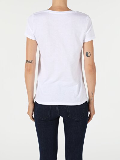 Image de T-shirt À Manches Courtes Blanc Regular Fit  Femme