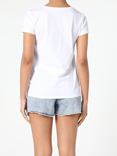 Image de T-shirt À Manches Courtes Blanc Regular Fit  Femme