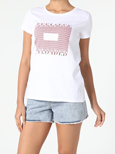 Image de T-shirt À Manches Courtes Blanc Regular Fit  Femme