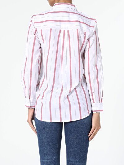 Image de Chemise À Manches Longues Rouge Regular Fit   Femme