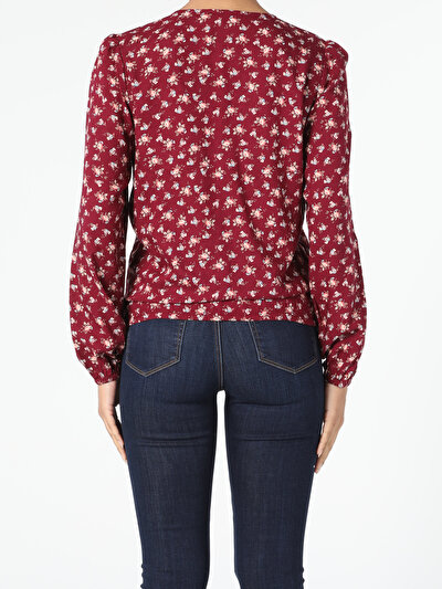Image de Chemisier À Manches Longues Bordeaux Regular Fit Femme