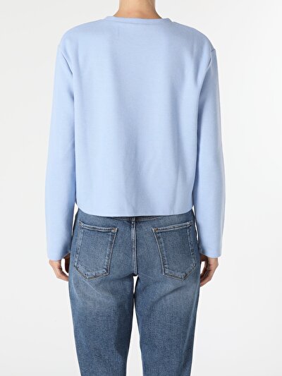 Image de T-shirt À Manches Longues Bleu Regular Fit  Femme