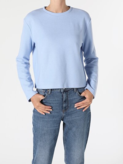 Image de T-shirt À Manches Longues Bleu Regular Fit  Femme