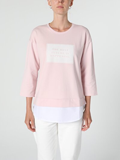 Image de T-shirt À Manches Longues Rose Regular Fit  Femme