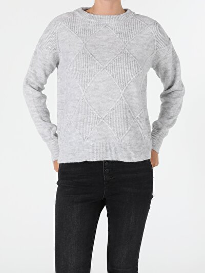 Afficher les détails de Pull Gris Regular Fit   Femme