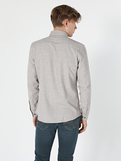 Image de Chemise À Manches Longues Blanc Slim Fit   Homme