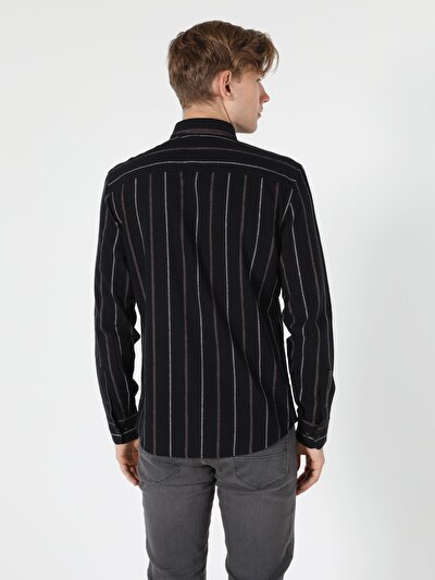 Image de Chemise À Manches Longues Anthracite Slim Fit   Homme