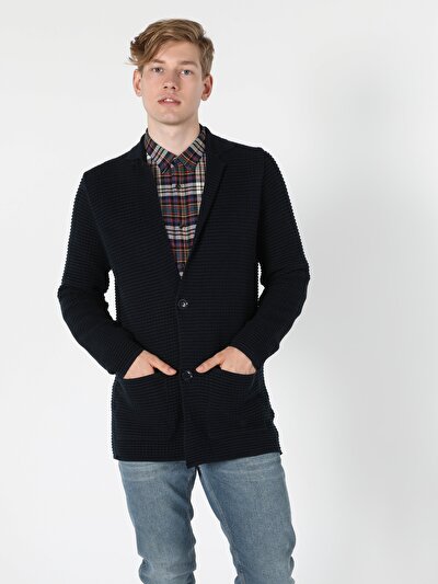 Image de Cardigan Tricot Marine Slim Fit Homme