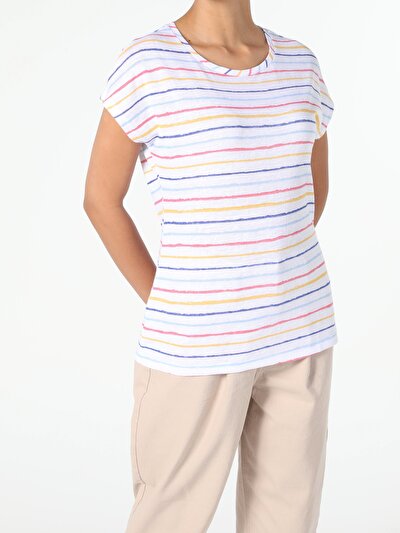 Image de T-shirt À Manches Courtes Multicolou Regular Fit  Femme