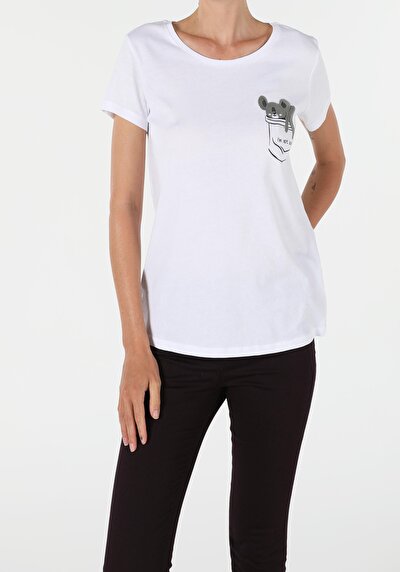 Image de T-shirt À Manches Courtes Blanc Regular Fit Femme