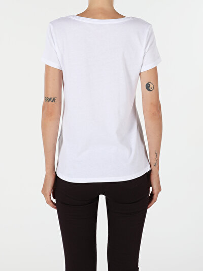 Image de T-shirt À Manches Courtes Blanc Regular Fit Femme