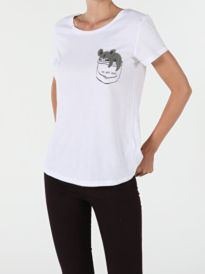 Image de T-shirt À Manches Courtes Blanc Regular Fit Femme
