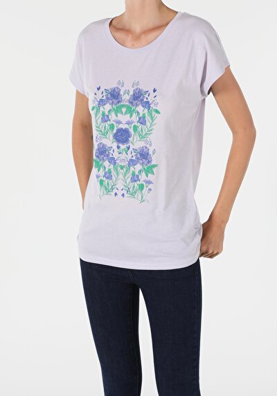 Image de T-shirt À Manches Courtes Violet Regular Fit  Femme