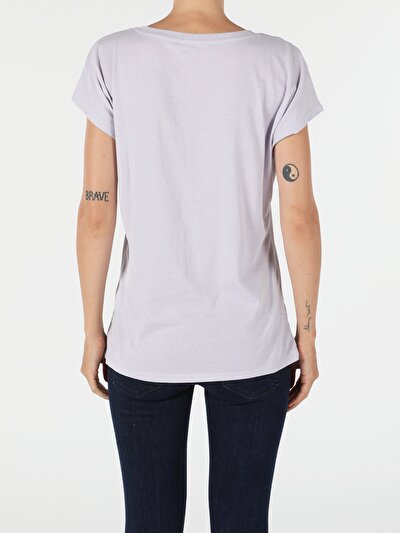 Image de T-shirt À Manches Courtes Violet Regular Fit Femme